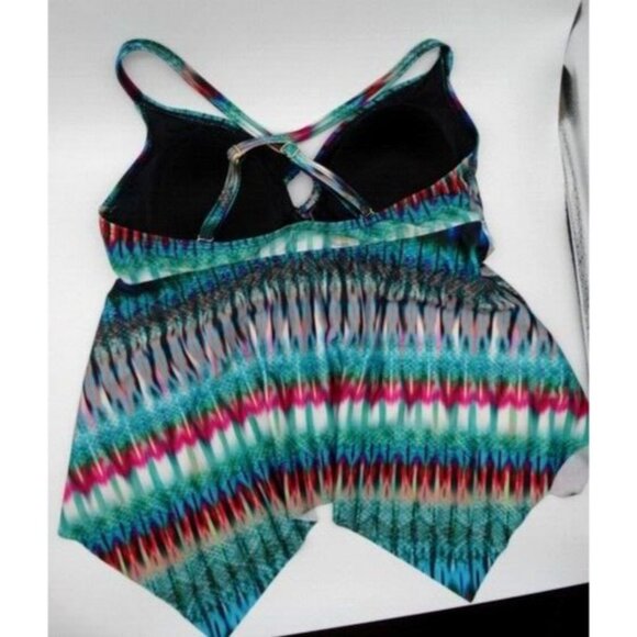 Tropiculture Swimsuits For All Women's Tankini Top Size 12 Swim Swimsuit Top - Picture 4 of 8